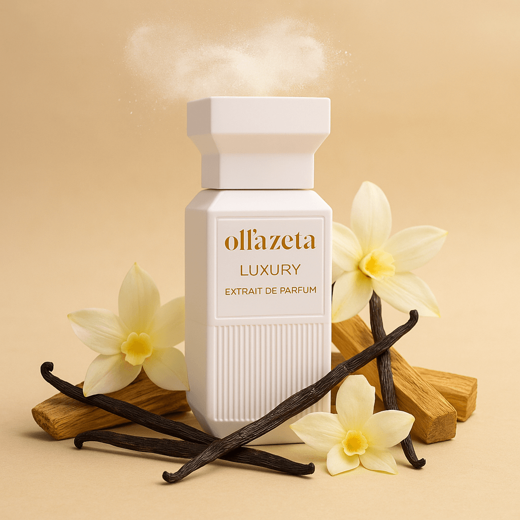 Chogan Luxury Unisexduft Nr. 143, 50 ml - luxuriöser Duft mit Vanille und Kokosnoten auf stilvollem Hintergrund.