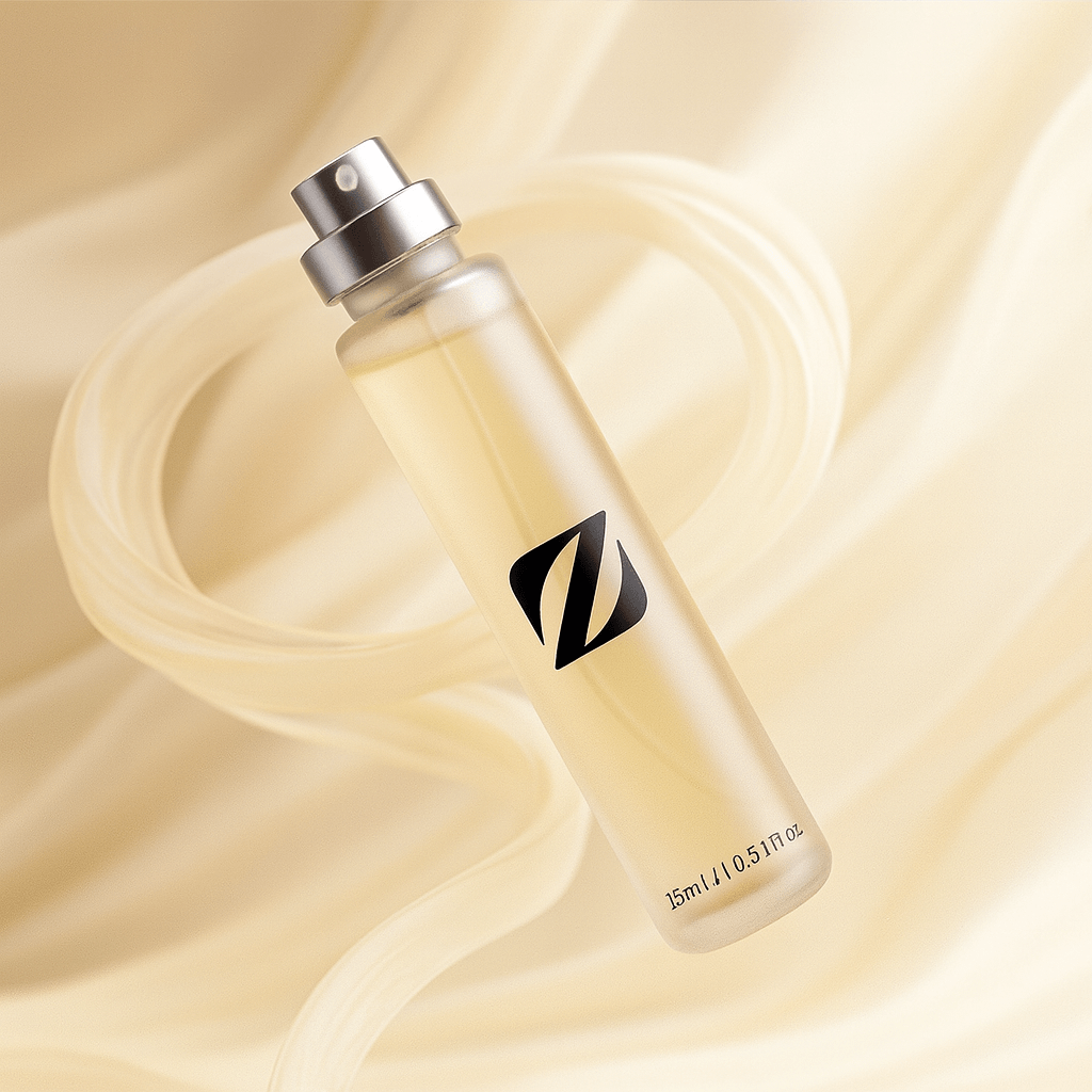 Chogan Damenduft Nr. T133, 15ml Damenparfüm in eleganter Glasflasche auf cremefarbenem Hintergrund.