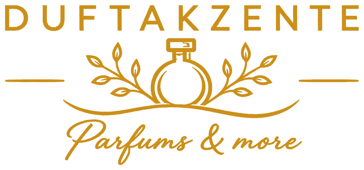 Duftakzente Parfums & more Logo in einheitlichem Goldton